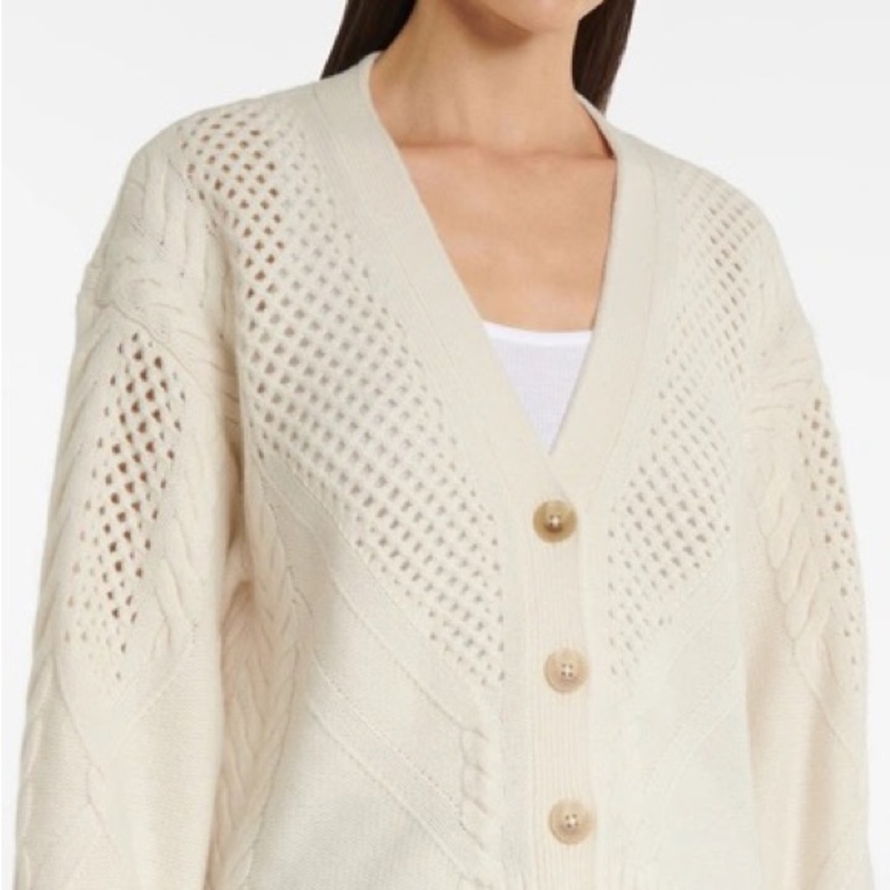 Jonathan Simkhai Jayne Open Knit Wool Blend Cardigan